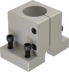 80/20 Inc. - 3-7/8 Inch Wide x 3 Inch High x 2-1/2 Inch Deep Single Shaft Stanchion Base - 1.505 Inch Hole x 0.328 Inch Bolt Hole Diameter - Americas Industrial Supply