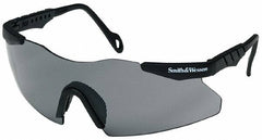 Smith & Wesson - Smoke Lenses, Framed Safety Glasses - Scratch Resistant, Black Plastic Frame, Size Universal, Wrap Around - Americas Industrial Supply