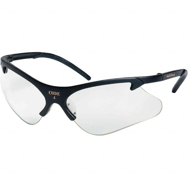 Smith & Wesson - Clear Lenses, Framed Safety Glasses - Scratch Resistant, Black Plastic Frame, Size Universal, Wrap Around - Americas Industrial Supply