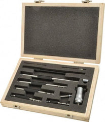 SPI - 2 to 8", Mechanical, Interchangeable Rod Micrometer - 0.001 Inch Graduation, Accurate Up to 0.0004 Inch, 0.248 Inch Rod Diameter, 1/2 Inch Travel, 6 Rods, NIST Traceability Certification Included - Americas Industrial Supply