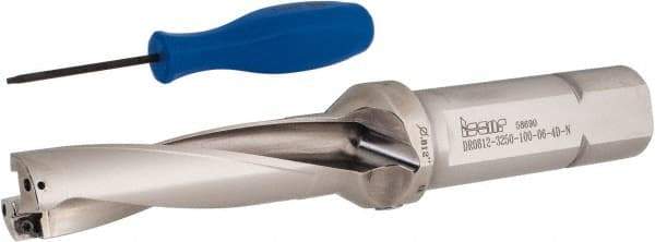 Iscar - 3-1/4" Max Drill Depth, 4xD, 13/16" Diam, Indexable Insert Drill - 1" Shank Diam, Whistle Notch Shank - Americas Industrial Supply