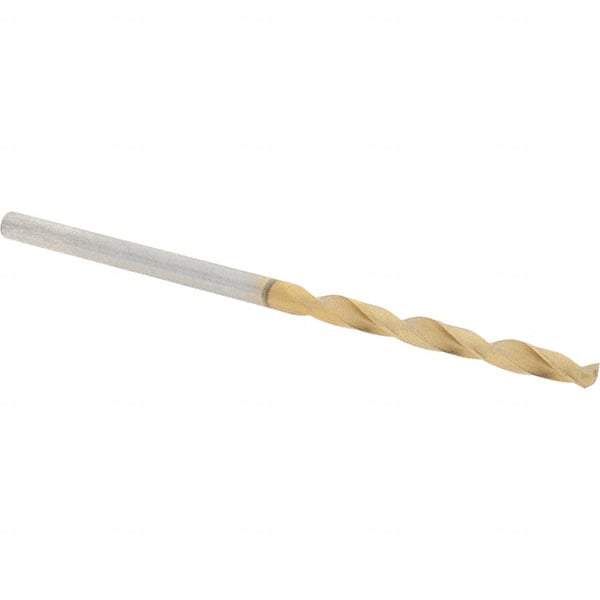 Guhring - #44 118° High Speed Steel Jobber Drill - TiN Finish, Right Hand Cut, Spiral Flute, Straight Shank, 53mm OAL, Standard Point - Americas Industrial Supply