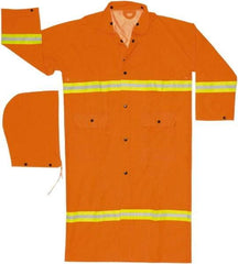 MCR Safety - Size M, High Visibility Orange, Rain Jacket - 2 Pockets, Attached Hood - Americas Industrial Supply