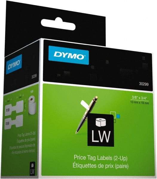 Dymo - 3/8" Wide x 3/4" Long, White Price Tag - For DYMO LabelWriter Printers - Americas Industrial Supply