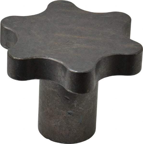 Made in USA - 2-1/2" Head Diam, 6 Point Scalloped Knob - 1/2-13 Hole, Steel - Americas Industrial Supply
