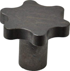Made in USA - 2-1/2" Head Diam, 6 Point Scalloped Knob - 1/2-13 Hole, Steel - Americas Industrial Supply
