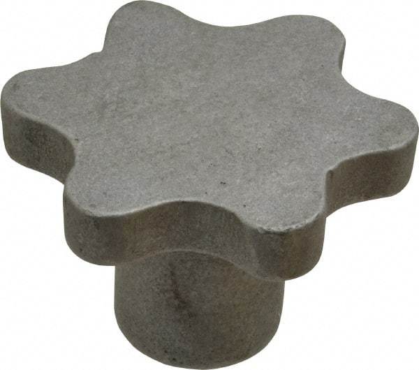 Made in USA - 3" Head Diam, 6 Point Scalloped Knob - 3/4-10 Hole, Aluminum - Americas Industrial Supply