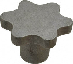 Made in USA - 3" Head Diam, 6 Point Scalloped Knob - 3/4-10 Hole, Aluminum - Americas Industrial Supply