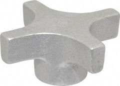 Made in USA - 2-1/2" Head Diam, 4 Point Lobed Knob - Aluminum - Americas Industrial Supply