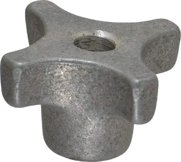 Made in USA - 1-1/2" Head Diam, 4 Point Lobed Knob - 5/16" Hole, Aluminum - Americas Industrial Supply