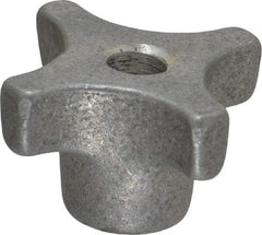 Made in USA - 1-1/2" Head Diam, 4 Point Lobed Knob - 5/16" Hole, Aluminum - Americas Industrial Supply