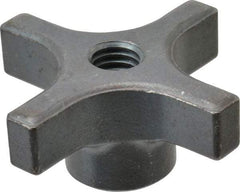 Made in USA - 2-1/2" Head Diam, 4 Point Lobed Knob - 1/2-13 Hole, Steel - Americas Industrial Supply