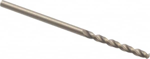 Cleveland - #46 135° Parabolic Flute Cobalt Screw Machine Drill Bit - Oxide/Gold Finish, Right Hand Cut, 3/4" Flute Length, 1-3/4" OAL, Split Point, Straight Shank - Americas Industrial Supply