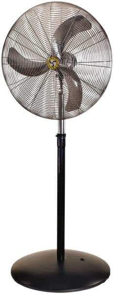 Airmaster - 30" Blade, 7,996 Max CFM, Single Phase Oscillating Pedestal Fan - 2.9 Amps, 115 Volts, 3 Speed - Americas Industrial Supply