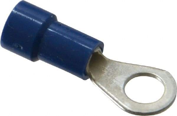 Made in USA - 16-14 AWG Fully Insulated Crimp Connection Circular Ring Terminal - #10 Stud, Copper Contact - Americas Industrial Supply