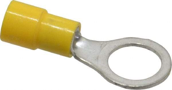 Made in USA - 12-10 AWG Fully Insulated Crimp Connection Circular Ring Terminal - 3/8" Stud, Copper Contact - Americas Industrial Supply