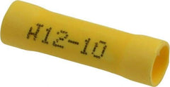 Made in USA - 12 to 10 AWG Compatible, Butt Splice Terminal - Yellow - Americas Industrial Supply