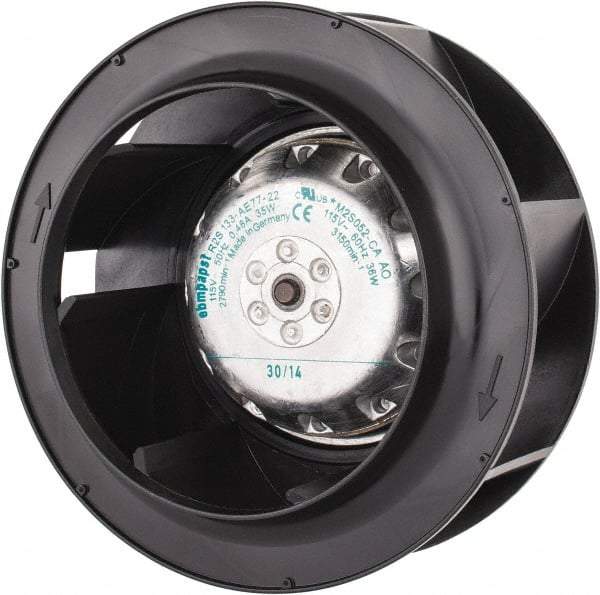 EBM Papst - Direct Drive, 170 CFM, Blower - 115 Volts, 3,150 RPM - Americas Industrial Supply