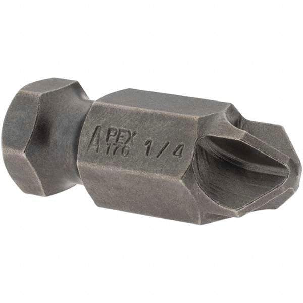 Apex - 1/4 Torq-Set Bit - 7/16" Hex Drive, 1-1/4" OAL - Americas Industrial Supply