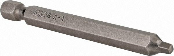 Apex - #1" Square Size Square Recess Bit - 1/4" Hex Drive, 2-3/4" OAL - Americas Industrial Supply