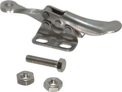 De-Sta-Co - 75 Lb Holding Capacity, Horizontal Handle, Manual Hold Down Toggle Clamp - 82° Handle Movement, 94° Bar Opening, Solid Bar, Flanged Base, Stainless Steel - Americas Industrial Supply