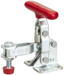 De-Sta-Co - 100 Lb Holding Capacity, Vertical Handle, Manual Hold Down Toggle Clamp - 55° Handle Movement, 100° Bar Opening, U-Bar, Flanged Base, Electro-Plated Zinc, Carbon Steel - Americas Industrial Supply