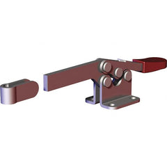 De-Sta-Co - 200 Lb Holding Capacity, Horizontal Handle, Manual Hold Down Toggle Clamp - 78° Handle Movement, 87° Bar Opening, Solid Bar, Flanged Base, Electro-Plated Zinc, Carbon Steel - Americas Industrial Supply
