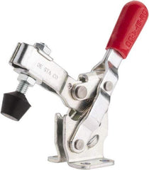De-Sta-Co - 375 Lb Holding Capacity, Vertical Handle, Manual Hold Down Toggle Clamp - 62° Handle Movement, 115° Bar Opening, U-Bar, Flanged Base, Carbon Steel - Americas Industrial Supply