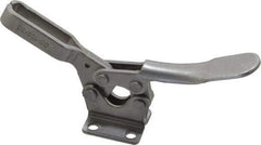 De-Sta-Co - 600 Lb Holding Capacity, Horizontal Handle, Manual Hold Down Toggle Clamp - 70° Handle Movement, 92° Bar Opening, U-Bar, Flanged Base, Electro-Plated Zinc, Stainless Steel - Americas Industrial Supply