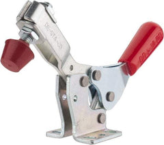 De-Sta-Co - 500 Lb Holding Capacity, Horizontal Handle, Manual Hold Down Toggle Clamp - 56° Handle Movement, 91° Bar Opening, U-Bar, Flanged Base, Electro-Plated Zinc, Carbon Steel - Americas Industrial Supply