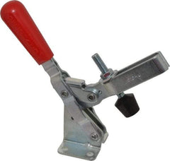 De-Sta-Co - 600 Lb Holding Capacity, Vertical Handle, Manual Hold Down Toggle Clamp - 58° Handle Movement, 103° Bar Opening, U-Bar, Flanged Base, Electro-Plated Zinc, Carbon Steel - Americas Industrial Supply