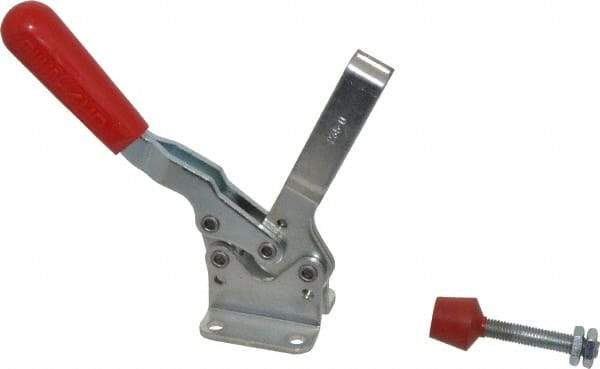 De-Sta-Co - 750 Lb Holding Capacity, Horizontal Handle, Manual Hold Down Toggle Clamp - 70° Handle Movement, 92° Bar Opening, U-Bar, Flanged Base, Electro-Plated Zinc, Carbon Steel - Americas Industrial Supply