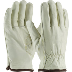 ‎77-265/S Insulated Drivers Gloves - Top Grain Cowhide Drivers - Regular - White Thermal Liner - Keystone Thumb - Exact Industrial Supply