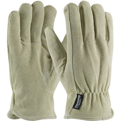 ‎77-289TL/M Insulated Drivers Gloves - Split Cowhide Drivers - Premium - Thinsulate Lining - Beige - Key Thumb - Exact Industrial Supply