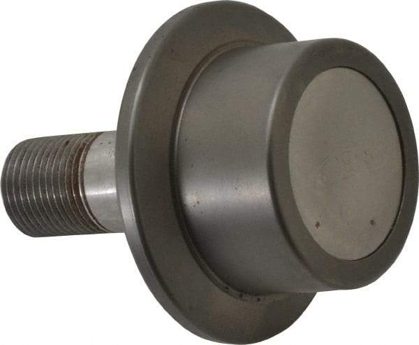 Osborn International - 1-3/4" Roller Diam x 1-3/16" Width, 3/4" Stud Diam x 1-3/4" Length, Flanged Concentric Stud Load Runner - Steel, 7/8" Thread Length, 3/4-16 Thread, 2-15/16" OAL, 1,100 Lb Dynamic Cap - Americas Industrial Supply