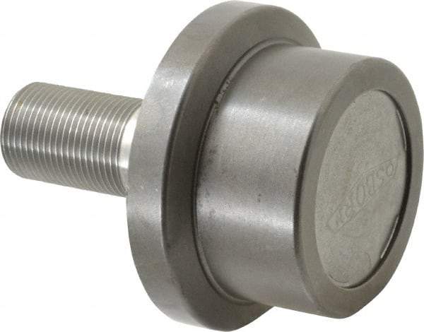 Osborn International - 2-1/2" Roller Diam x 1-11/16" Width, 1" Stud Diam x 2-1/4" Length, Flanged Concentric Stud Load Runner - Steel, 1-1/2" Thread Length, 1-14 Thread, 3-15/16" OAL, 2,270 Lb Dynamic Cap - Americas Industrial Supply