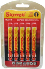 Starrett - 3" Long, 14 Teeth per Inch, Bi-Metal Jig Saw Blade - Toothed Edge, 5/16" Wide x 0.04" Thick, U-Shank, Wavy Tooth Set - Americas Industrial Supply