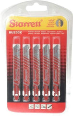 Starrett - 3" Long, Bi-Metal Jig Saw Blade - Continuous Edge, 5/16" Wide x 0.04" Thick, U-Shank - Americas Industrial Supply