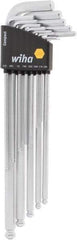Wiha - 13 Piece L-Key Ball End Hex Key Set - Hex Range 1/2 to 3/8", Chrome Vanadium Molybdenum - Americas Industrial Supply