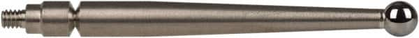 Mitutoyo - 3mm Ball Diam, Steel, Ball Test Indicator Contact Point - 1.2" Contact Point Length, Use with Mitutoyo 513 Series Dial Test Indicators - Americas Industrial Supply