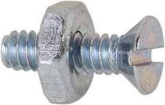 Value Collection - #6-32 UNC, 1/2" OAL Slotted Drive Machine Screw - Flat Head, Grade 2 Steel, Zinc-Plated Finish, Without Washer - Americas Industrial Supply