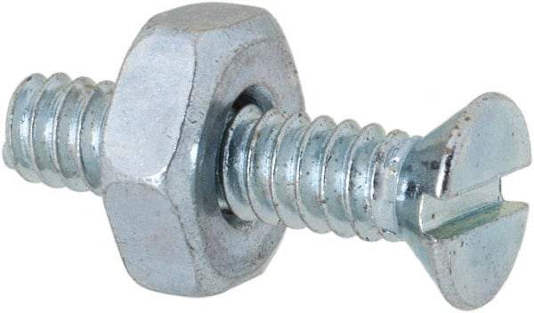 Value Collection - #6-32 UNC, 5/8" OAL Slotted Drive Machine Screw - Flat Head, Grade 2 Steel, Zinc-Plated Finish, Without Washer - Americas Industrial Supply