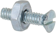 Value Collection - #6-32 UNC, 5/8" OAL Slotted Drive Machine Screw - Flat Head, Grade 2 Steel, Zinc-Plated Finish, Without Washer - Americas Industrial Supply
