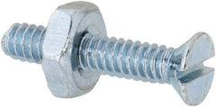 Value Collection - #6-32 UNC, 3/4" OAL Slotted Drive Machine Screw - Flat Head, Grade 2 Steel, Zinc-Plated Finish, Without Washer - Americas Industrial Supply