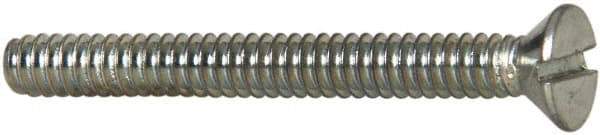 Value Collection - #6-32 UNC, 1-1/4" OAL Slotted Drive Machine Screw - Flat Head, Grade 2 Steel, Zinc-Plated Finish, Without Washer - Americas Industrial Supply