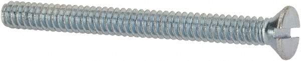 Value Collection - #6-32 UNC, 1-1/2" OAL Slotted Drive Machine Screw - Flat Head, Grade 2 Steel, Zinc-Plated Finish, Without Washer - Americas Industrial Supply