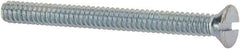 Value Collection - #6-32 UNC, 1-1/2" OAL Slotted Drive Machine Screw - Flat Head, Grade 2 Steel, Zinc-Plated Finish, Without Washer - Americas Industrial Supply
