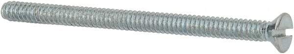 Value Collection - #6-32 UNC, 2" OAL Slotted Drive Machine Screw - Flat Head, Grade 2 Steel, Zinc-Plated Finish, Without Washer - Americas Industrial Supply