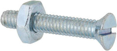 Value Collection - #8-32 UNC, 1" OAL Slotted Drive Machine Screw - Flat Head, Grade 2 Steel, Zinc-Plated Finish, Without Washer - Americas Industrial Supply