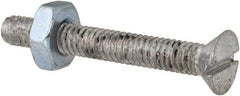 Value Collection - #8-32 UNC, 1-1/4" OAL Slotted Drive Machine Screw - Flat Head, Grade 2 Steel, Zinc-Plated Finish, Without Washer - Americas Industrial Supply
